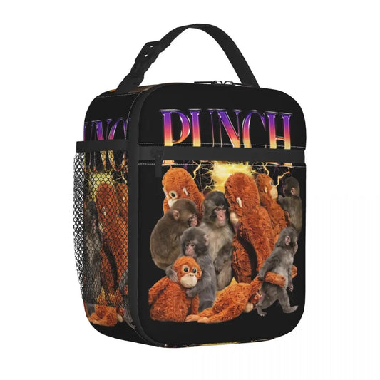 Punch Monkey Baby Holding Plush Toy Thermal Insulated Lunch Bags