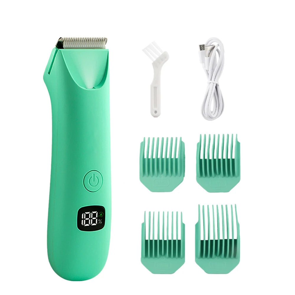 Body Hair & Pubic Hair Trimmer for Men & Women, Painless Electric Body & Bikini Shaver | Waterproof, Type-C Rechargeable Razor