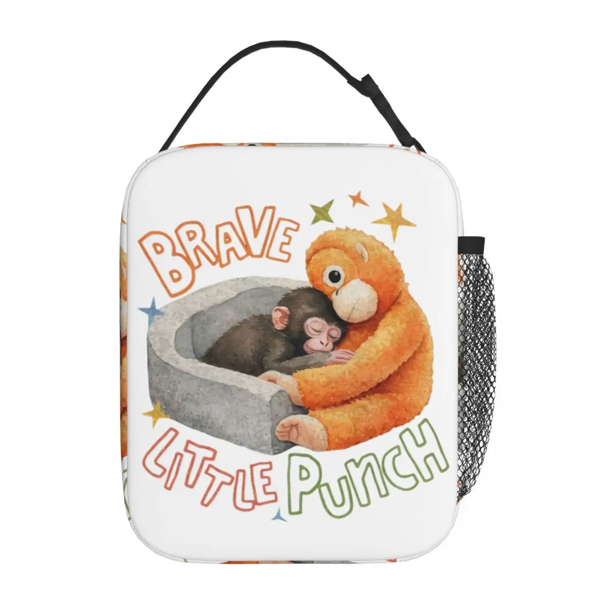Punch Monkey Baby Holding Plush Toy Thermal Insulated Lunch Bags