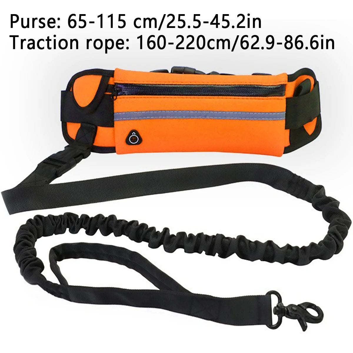 Dog Running Waist Leash Nylon Pet Leash with Waist Bag Retractable Elastic Belt Dog Traction Rope Reflective Belt Buckle