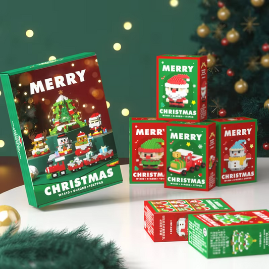 CF-57Christmas Gifts Micro Building Block Series Santa Claus Reindeer Puzzle Assembling Bricks Table Decoration Toys Children Kids