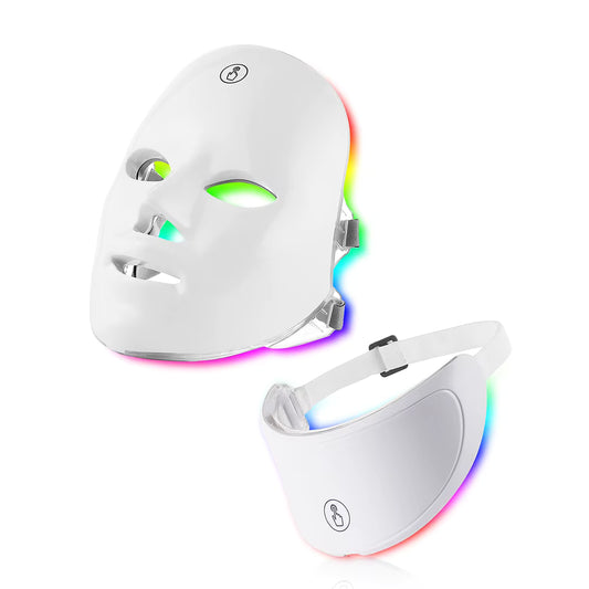 Face and Neck Beauty Machine LED Facial Mask Photon Neck Mask with 7 Colors Skin Care Massager