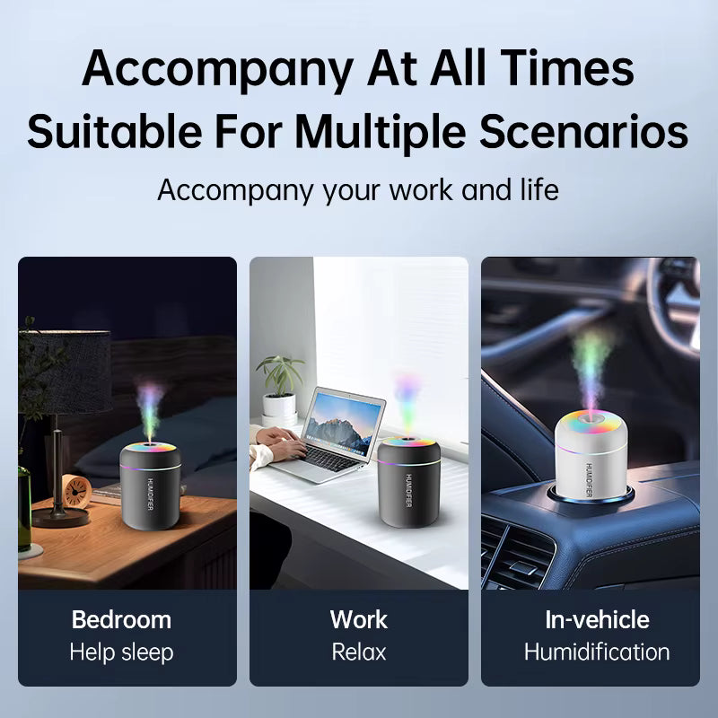 2X-180ML Mini USB Air Humidifier & Essential Oil Aroma Diffuser