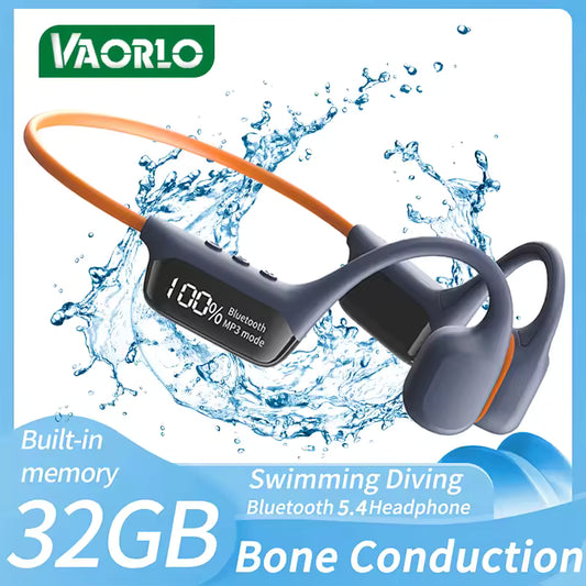 Bluetooth 5.4 True Bone Conduction Headphones IPX8 Waterproof