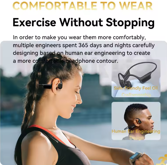 Bluetooth 5.4 True Bone Conduction Headphones IPX8 Waterproof