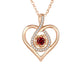 Luxury Red Zircon Pendant Necklaces With Rose Flower Gift Box