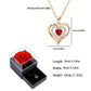 Luxury Red Zircon Pendant Necklaces With Rose Flower Gift Box