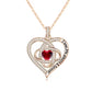 Luxury Red Zircon Pendant Necklaces With Rose Flower Gift Box