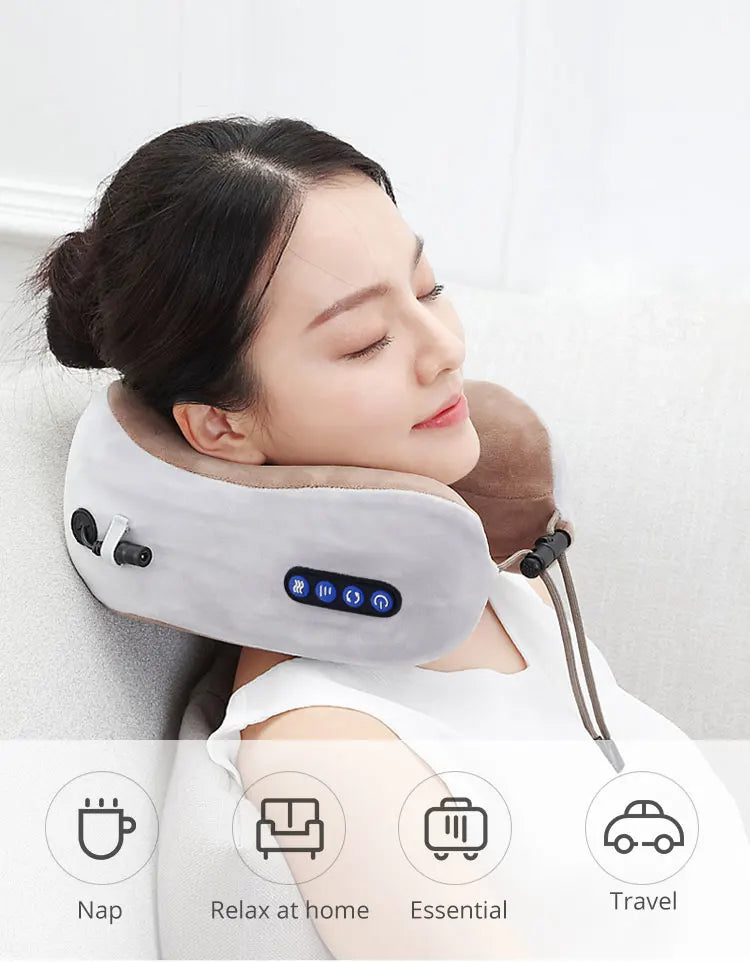 U-shaped neck massager, USB charging portable home car travel electric pillow suitable for relaxing the neck and shoulders