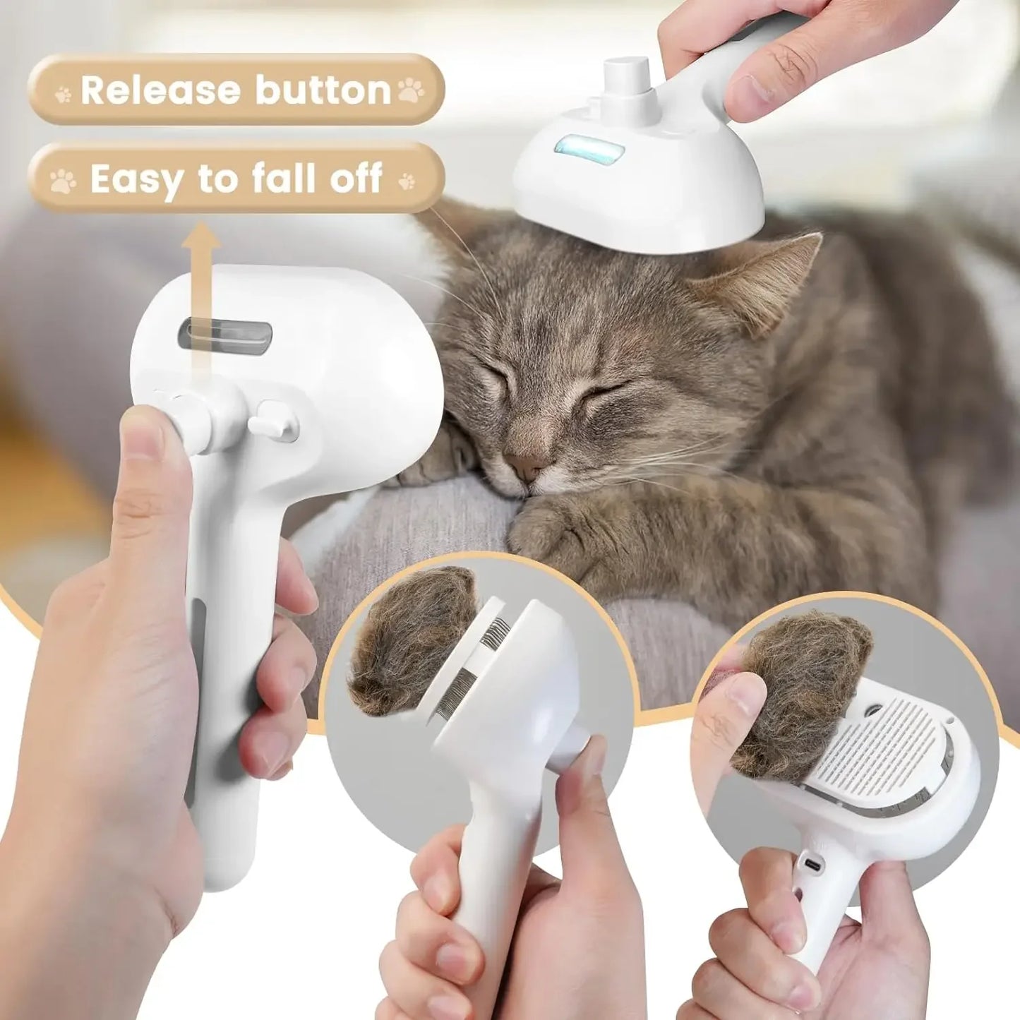 Pet Spray Grooming Comb Steam Brush for Dogs and Cats