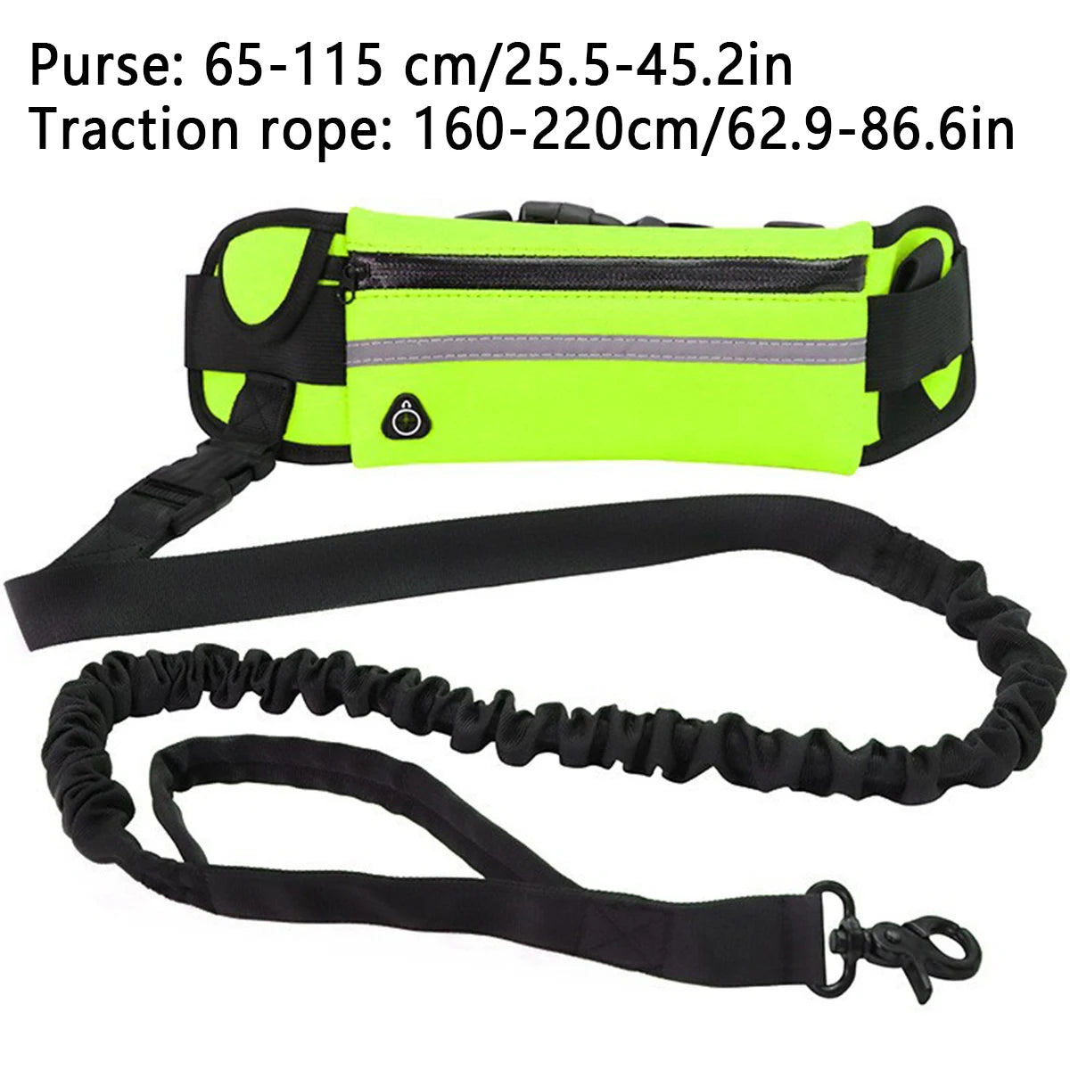 Dog Running Waist Leash Nylon Pet Leash with Waist Bag Retractable Elastic Belt Dog Traction Rope Reflective Belt Buckle