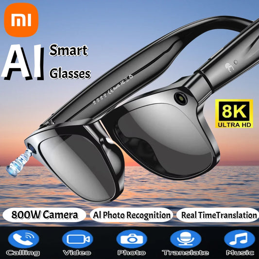 Xiaomi 6K HD AI Smart Glasses Chat 260Mah Battery Voice Assistant Control GPT 100MP Camera Bluetooth Call Smart Glasses 2025