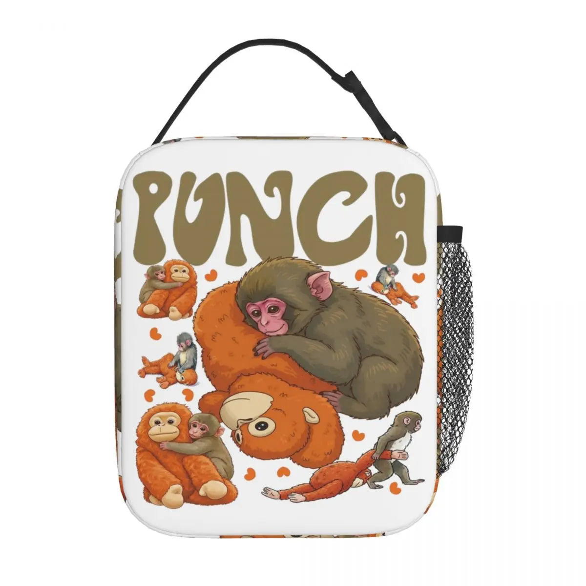 Punch Monkey Baby Holding Plush Toy Thermal Insulated Lunch Bags