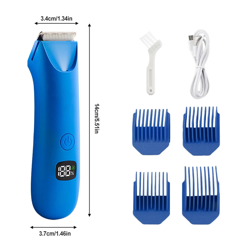 Body Hair & Pubic Hair Trimmer for Men & Women, Painless Electric Body & Bikini Shaver | Waterproof, Type-C Rechargeable Razor