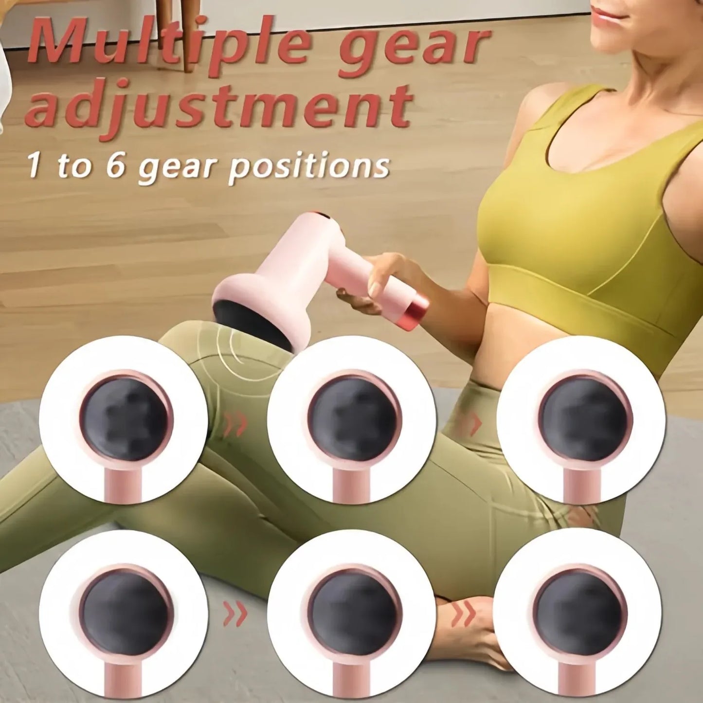 6 Speed Massage Gun Settings 5 Interchangeable Heads Rechargeable Mini Fat-Reducing Massager Body Shaping Muscle Relaxation