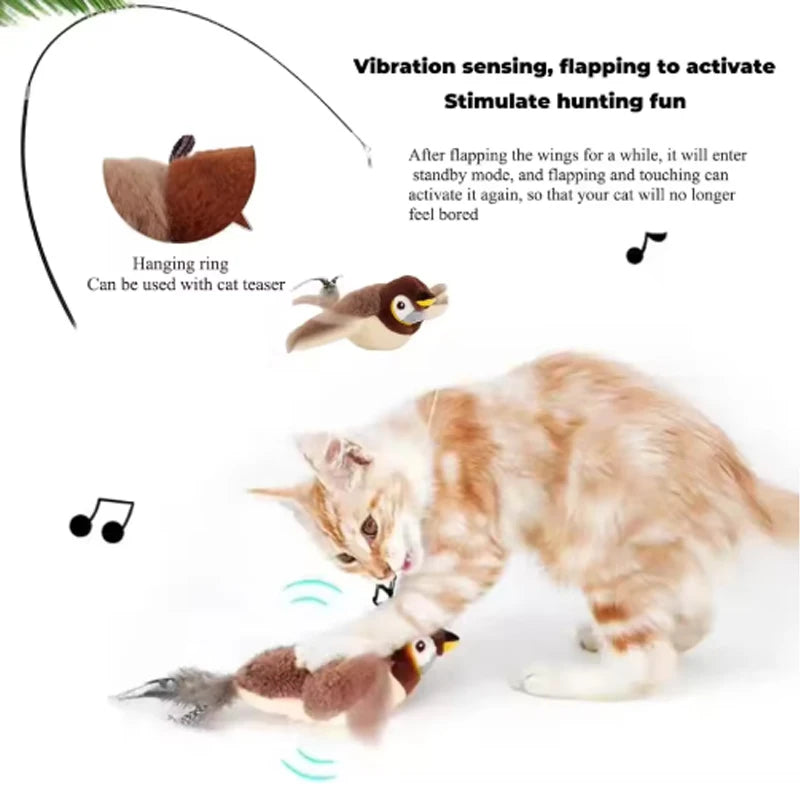 Flapping Bird Touch Toy For Pet