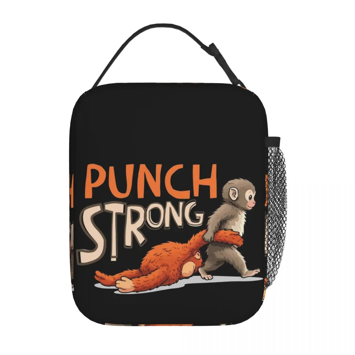 Punch Monkey Baby Holding Plush Toy Thermal Insulated Lunch Bags