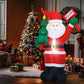 1.2/1.8m Inflatable Santa Claus Holding Christmas Tree Gift Bags Outdoor Decoration with LED Lights Blowing up Toys Garden Decor