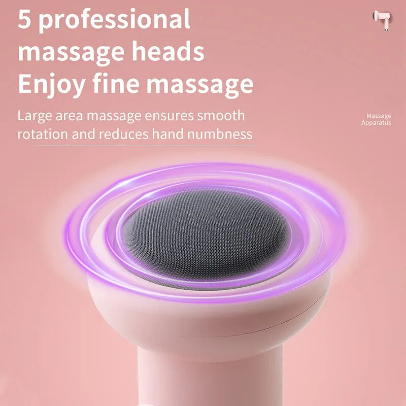6 Speed Massage Gun Settings 5 Interchangeable Heads Rechargeable Mini Fat-Reducing Massager Body Shaping Muscle Relaxation