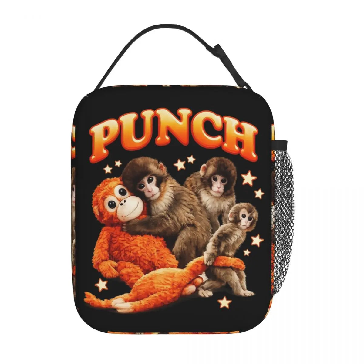 Punch Monkey Baby Holding Plush Toy Thermal Insulated Lunch Bags