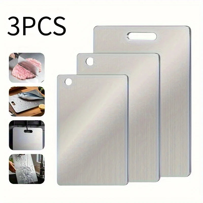 316 Stainless Steel Panel and Chopping Board Kitchen Household Thickened Double Sided Cutting Board Block Kneading Dough Board