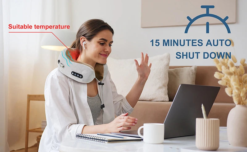 U-shaped neck massager, USB charging portable home car travel electric pillow suitable for relaxing the neck and shoulders