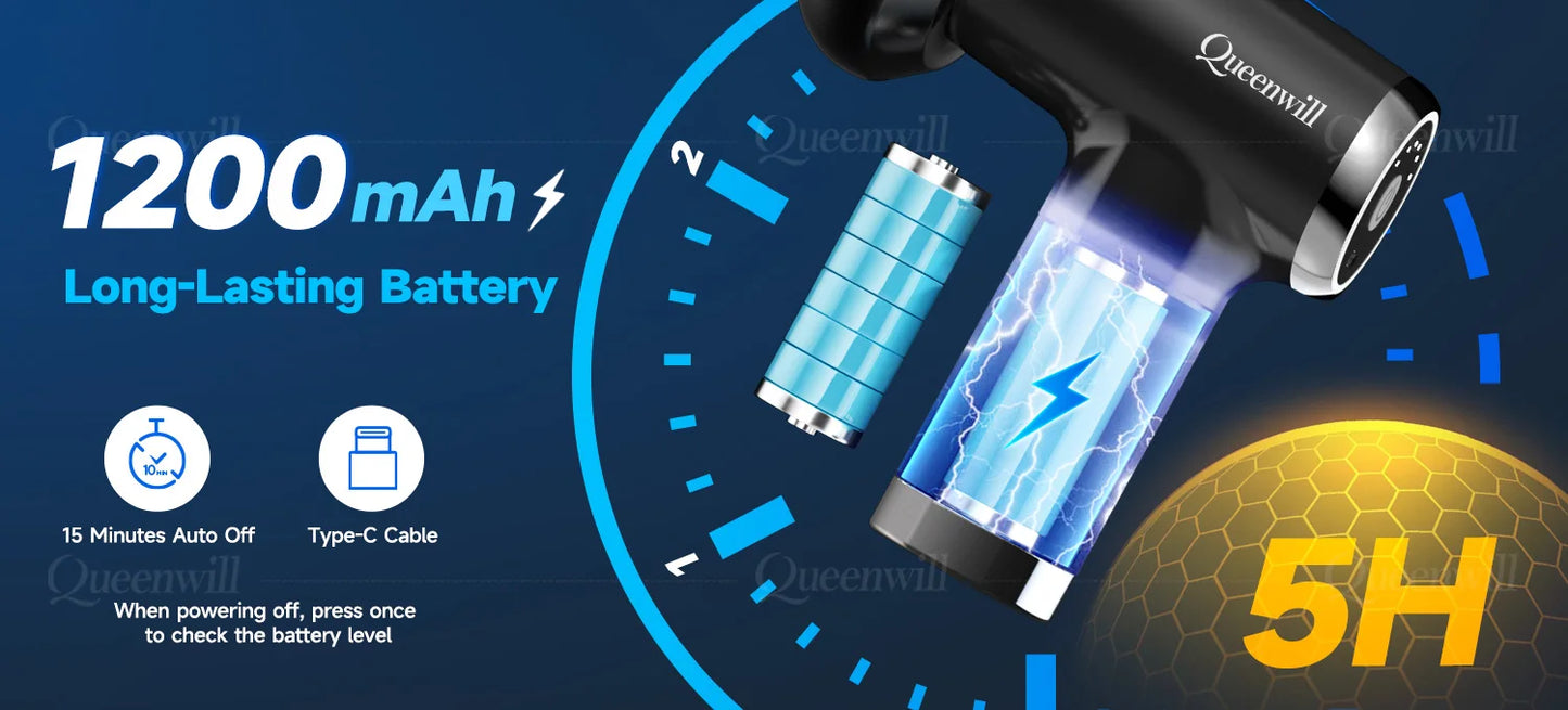 Portable Electric Massage Gun Body Sculpting Massager Deep Tissue Muscle Relaxation Massage Machine With 5 Heads For Full Body