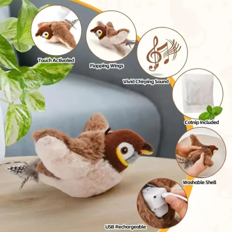 Flapping Bird Touch Toy For Pet