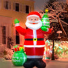 1.2/1.8m Inflatable Santa Claus Holding Christmas Tree Gift Bags Outdoor Decoration with LED Lights Blowing up Toys Garden Decor