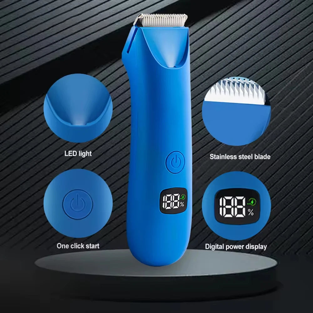 Body Hair & Pubic Hair Trimmer for Men & Women, Painless Electric Body & Bikini Shaver | Waterproof, Type-C Rechargeable Razor