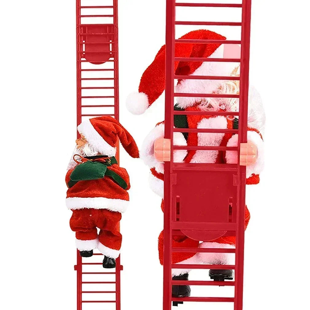 Electric Climbing Ladder Santa Claus, Music Doll Christmas Ornament Decoration, Home Christmas Tree Hanging Decor NewYear Gift
