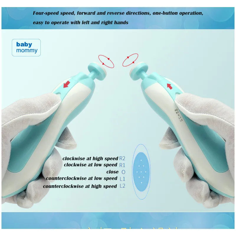 Multifunctional Electric Baby Nail Trimmer Baby Nail File Clippers Toes Fingernail Cutter Trimmer Manicure Tool Set Baby Care