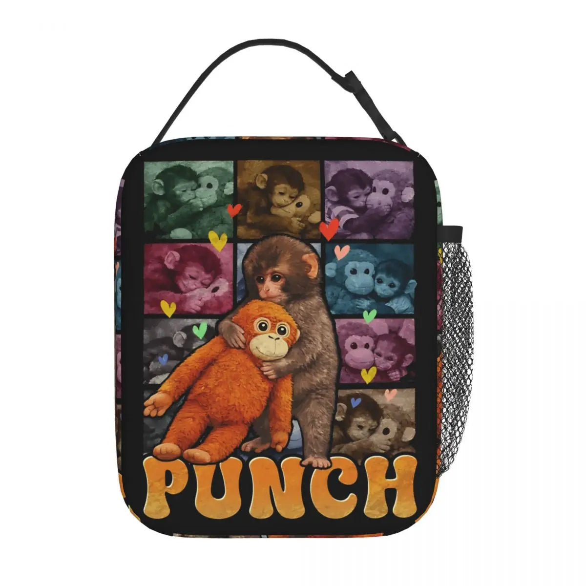 Punch Monkey Baby Holding Plush Toy Thermal Insulated Lunch Bags