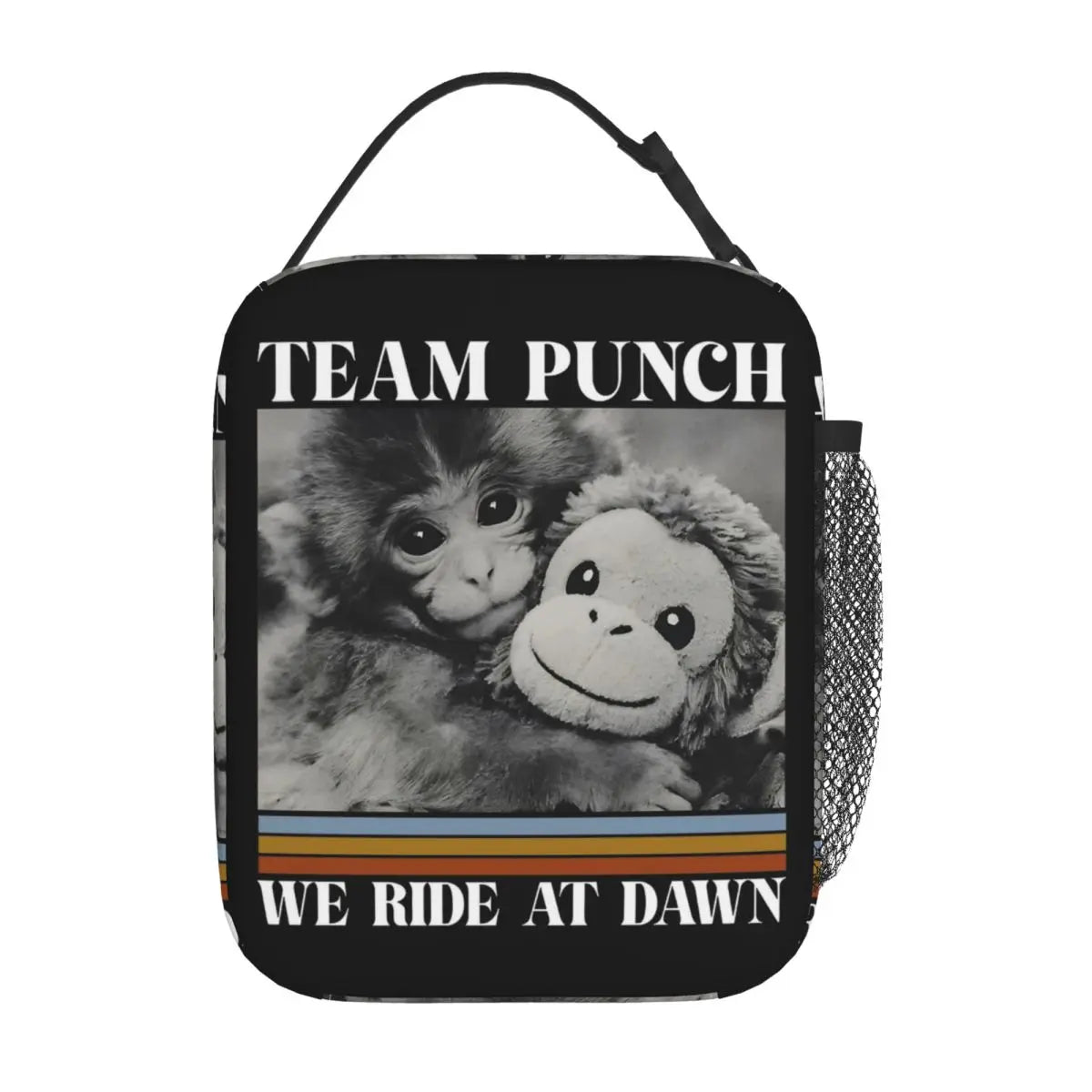 Punch Monkey Baby Holding Plush Toy Thermal Insulated Lunch Bags