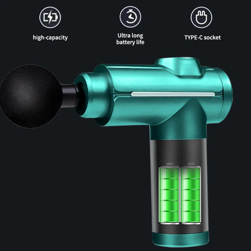 Electric Muscle Relaxor Fascia Gun with 8 Heads Touch Screen Fitness Grade Neck Membrane Grabbing Device Massage Machine Vibrati