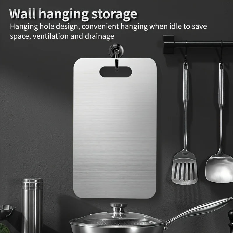 316 Stainless Steel Panel and Chopping Board Kitchen Household Thickened Double Sided Cutting Board Block Kneading Dough Board