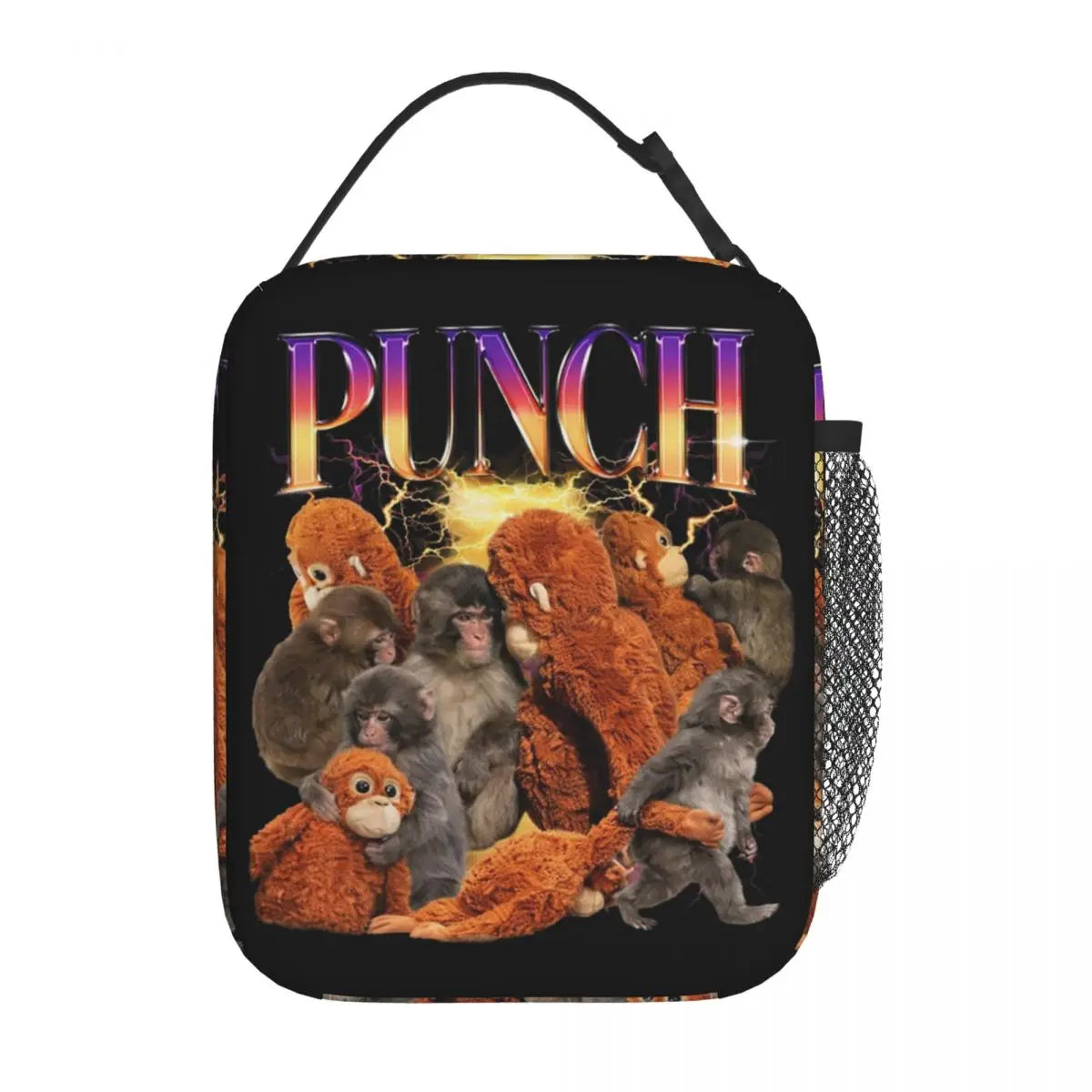 Punch Monkey Baby Holding Plush Toy Thermal Insulated Lunch Bags