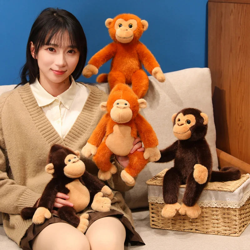 30/35CM Simulated Sharp-headed Monkey Plush Toys Soft Stuffed Cartoon Animal Doll Golden Monkey Pillow Kawaii Gifts