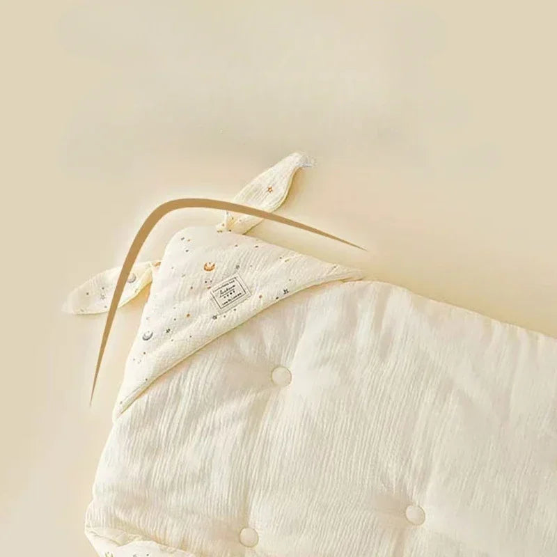 High Quality Cotton Newborn Swaddle Blanket with Cute Bunny Ears Hospital Delivery Wrap Extra Soft Thermal Baby Swaddling New