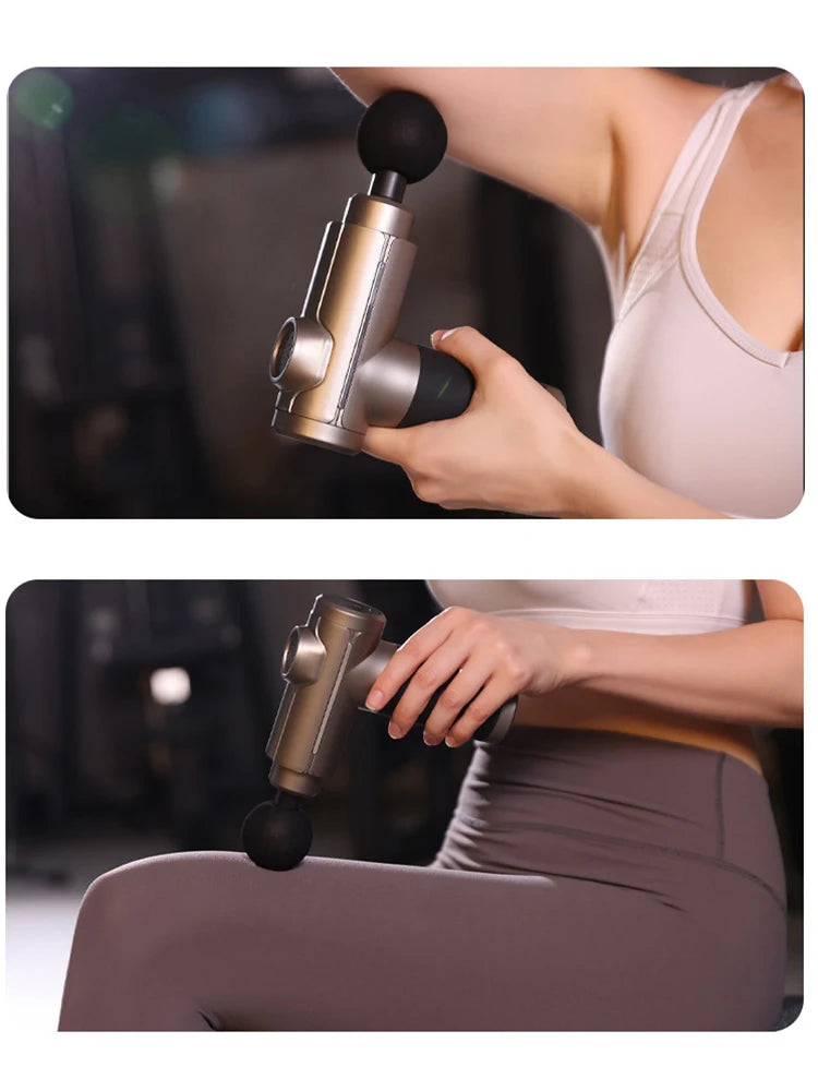 Electric Muscle Relaxor Fascia Gun with 8 Heads Touch Screen Fitness Grade Neck Membrane Grabbing Device Massage Machine Vibrati