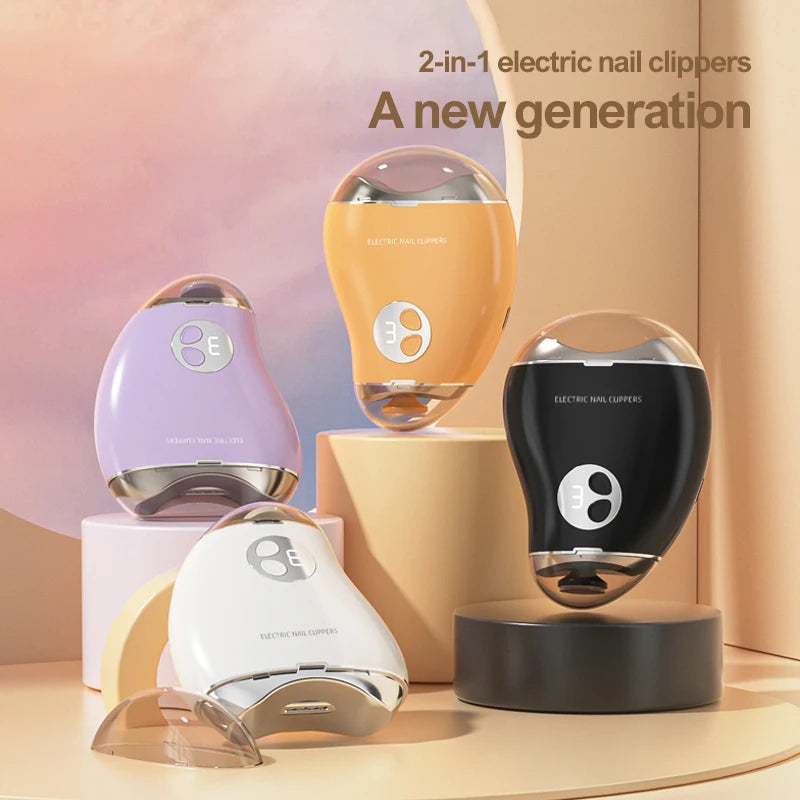 2-in-1 electric trimming and polishing machine Nail Polisher Charging Anti Pinch Nail Clipper