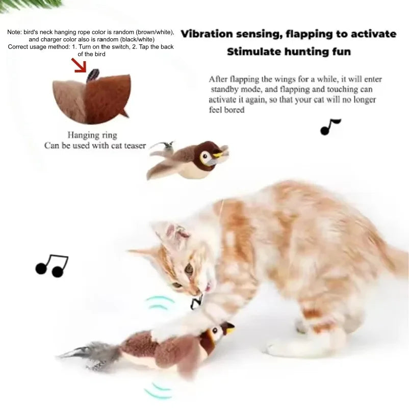 Flapping Bird Touch Toy For Pet