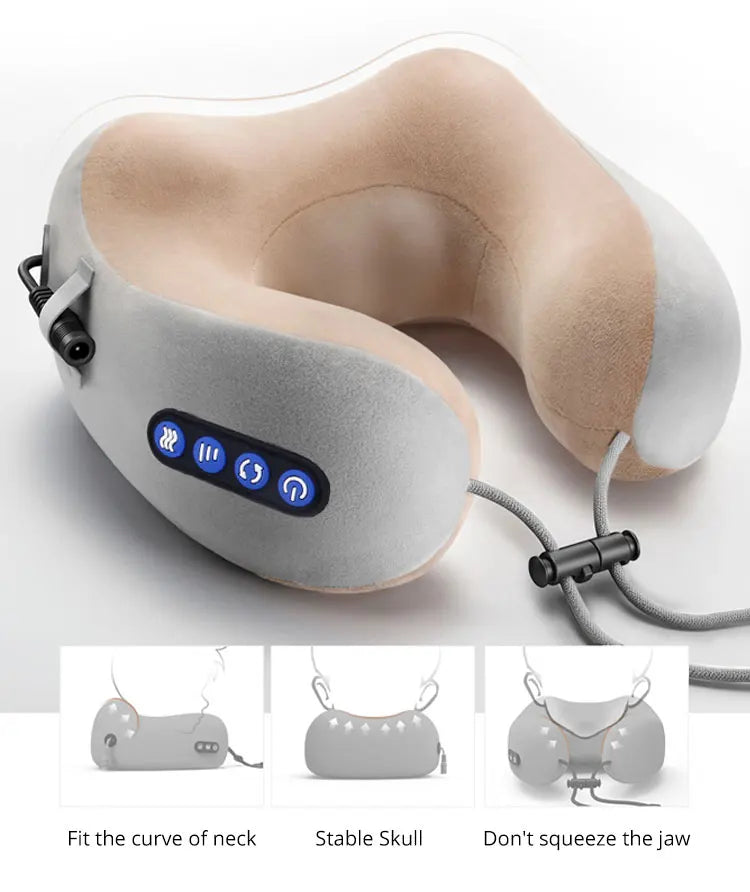 U-shaped neck massager, USB charging portable home car travel electric pillow suitable for relaxing the neck and shoulders
