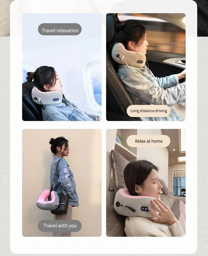 U-shaped neck massager, USB charging portable home car travel electric pillow suitable for relaxing the neck and shoulders