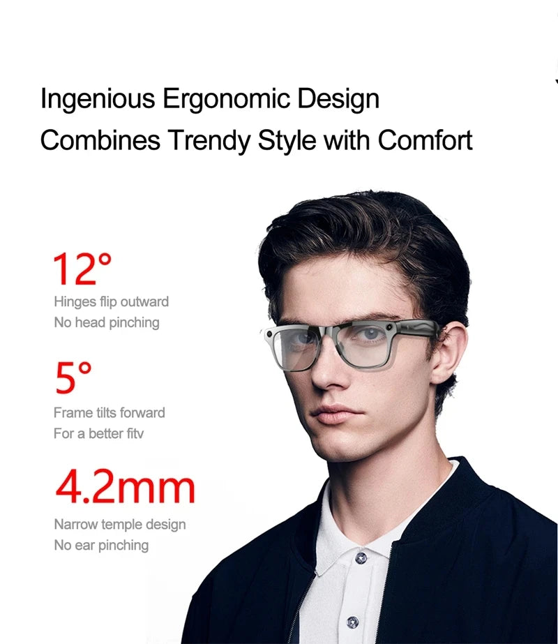 Xiaomi 6K HD AI Smart Glasses Chat 260Mah Battery Voice Assistant Control GPT 100MP Camera Bluetooth Call Smart Glasses 2025