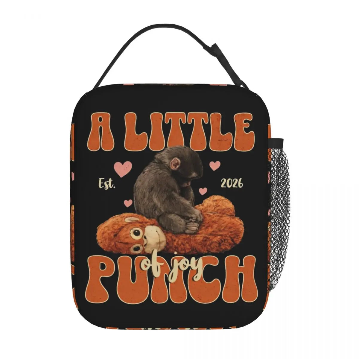 Punch Monkey Baby Holding Plush Toy Thermal Insulated Lunch Bags