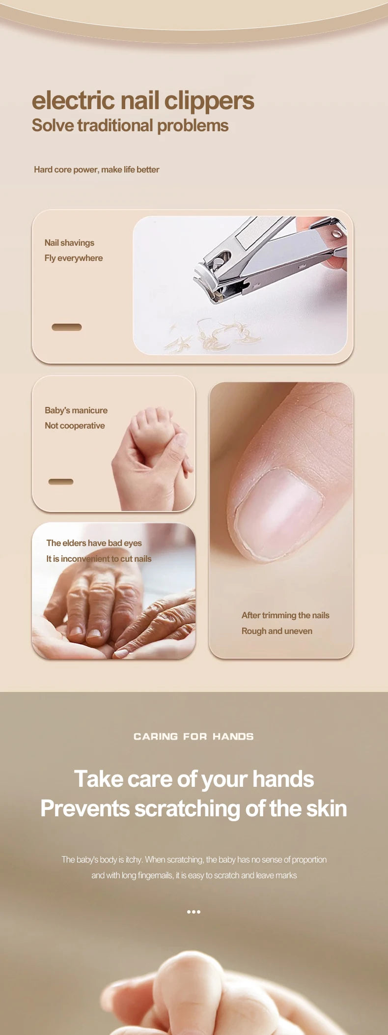 2-in-1 electric trimming and polishing machine Nail Polisher Charging Anti Pinch Nail Clipper