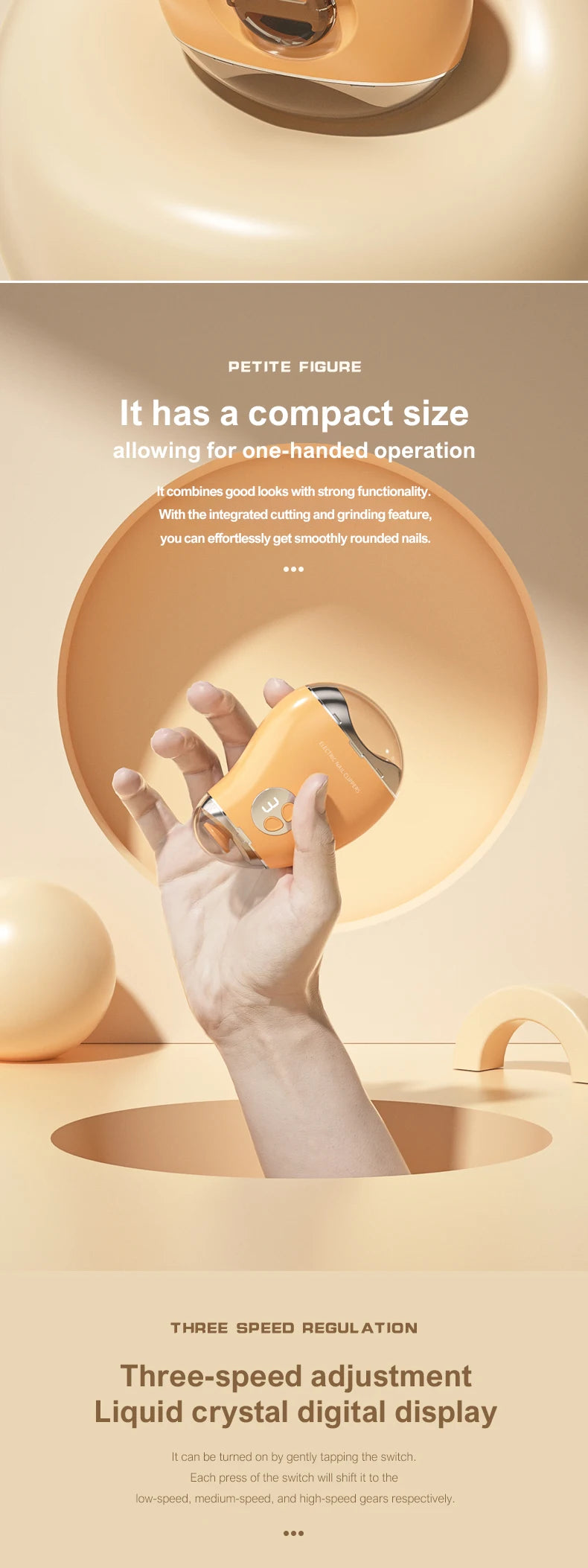 2-in-1 electric trimming and polishing machine Nail Polisher Charging Anti Pinch Nail Clipper