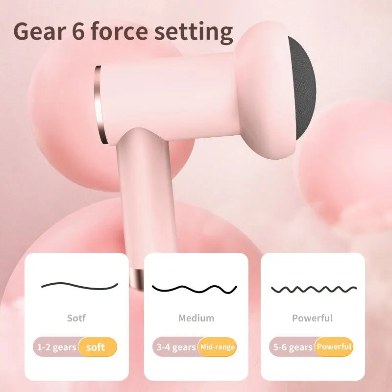 6 Speed Massage Gun Settings 5 Interchangeable Heads Rechargeable Mini Fat-Reducing Massager Body Shaping Muscle Relaxation
