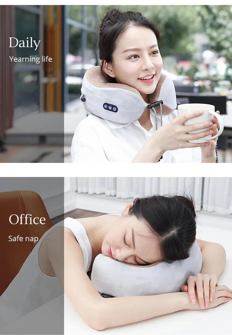 U-shaped neck massager, USB charging portable home car travel electric pillow suitable for relaxing the neck and shoulders